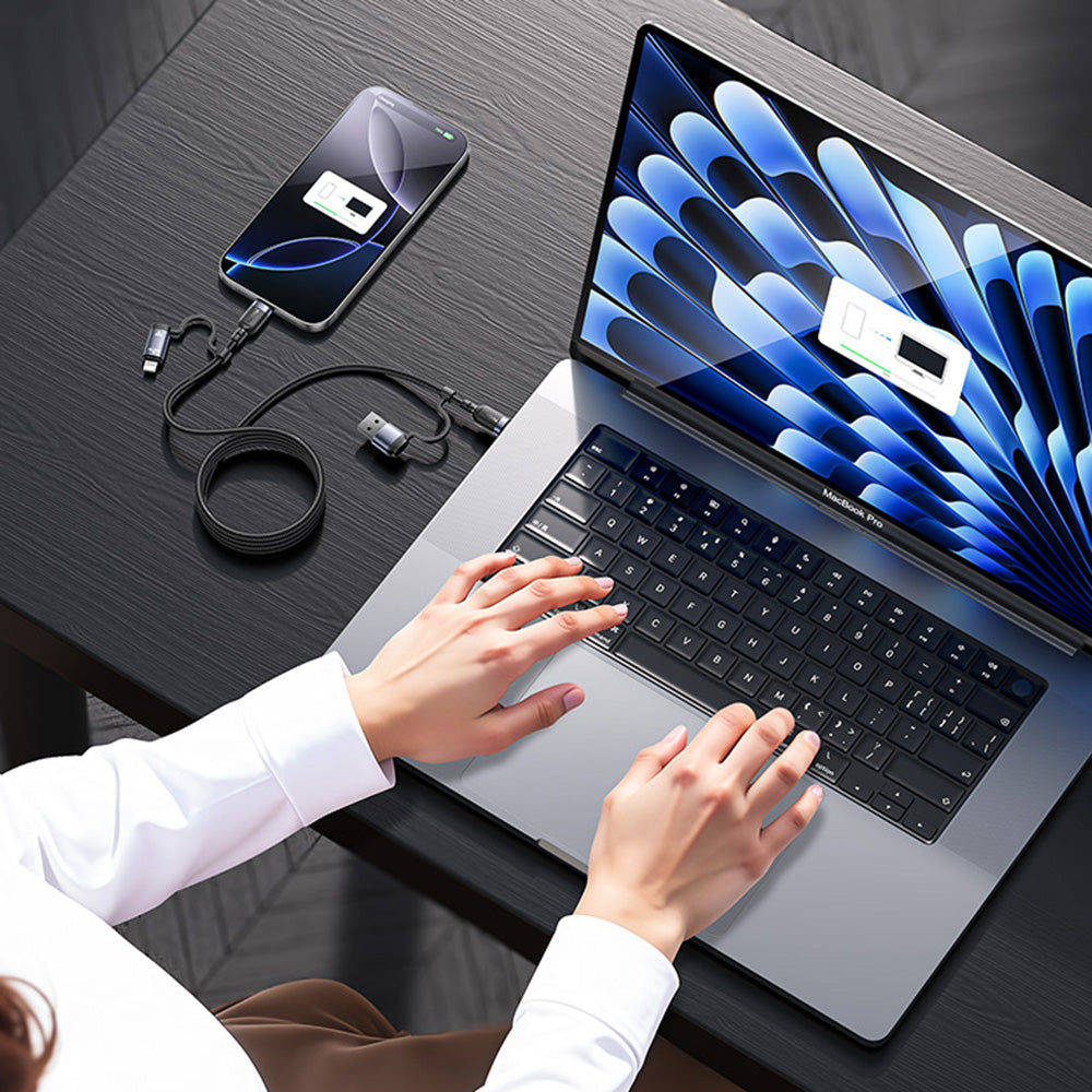 USB-C / USB-A kabl za prenos podataka i punjenje - USB-C / Lightning Yesido CA200, 60W, 1.2m, Crna