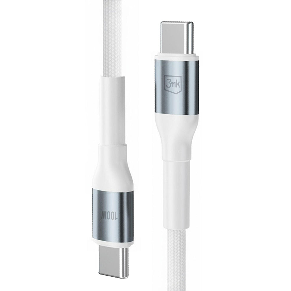 USB-C - USB-C kabl za prenos podataka i punjenje 3MK Hyper N, 100W, 2m, Bela