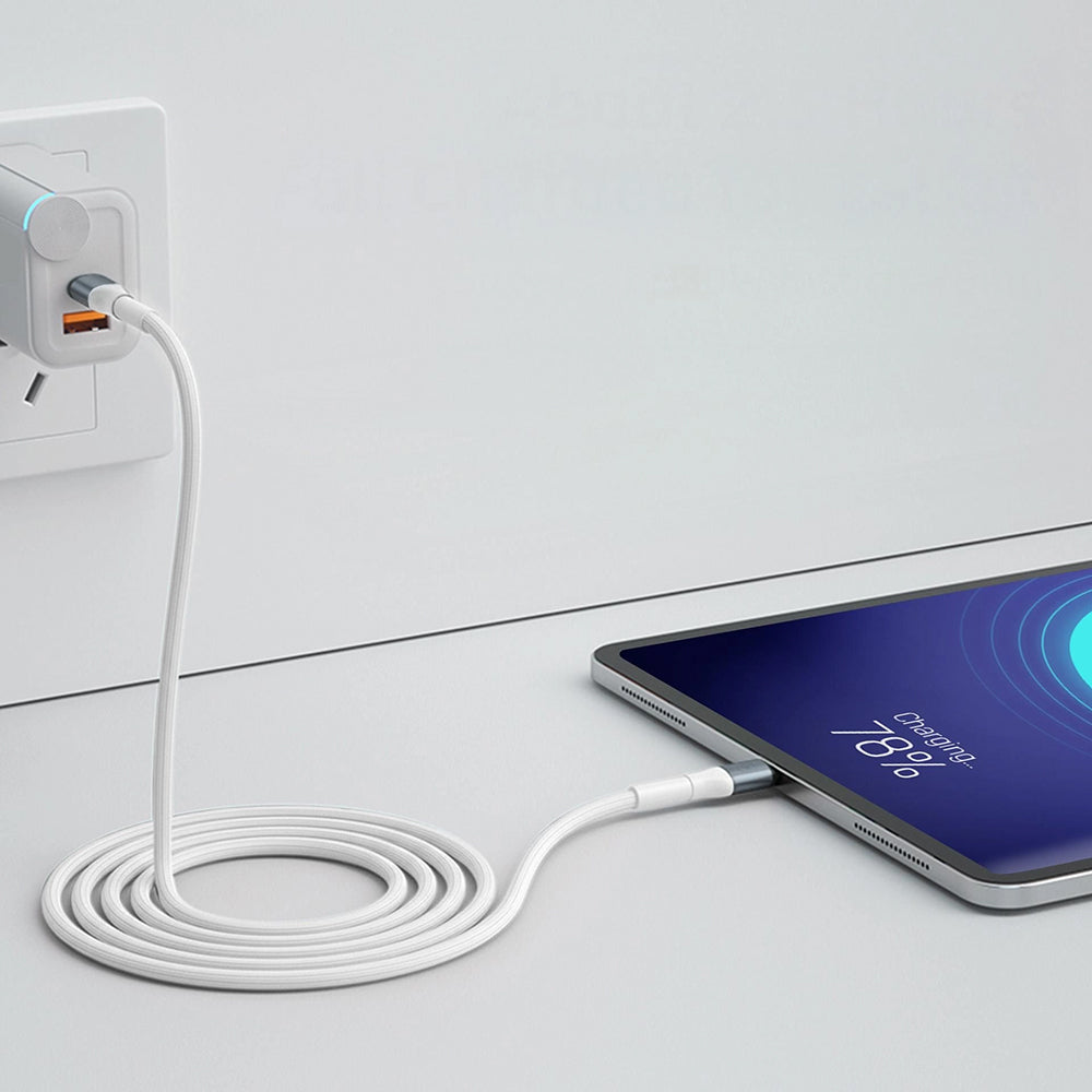 Kabl za podatke i punjenje USB-C - USB-C 3MK Hyper N, 60W, 1m, Beli