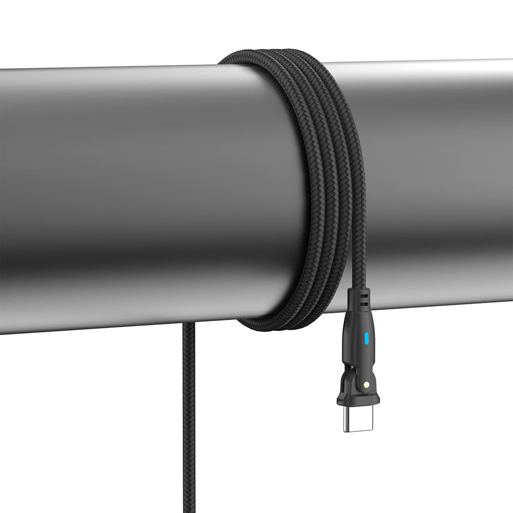 Kabl za prenos podataka i punjenje USB-C - USB-C 3MK Hyper N Angled, 100W, 1m, Crni