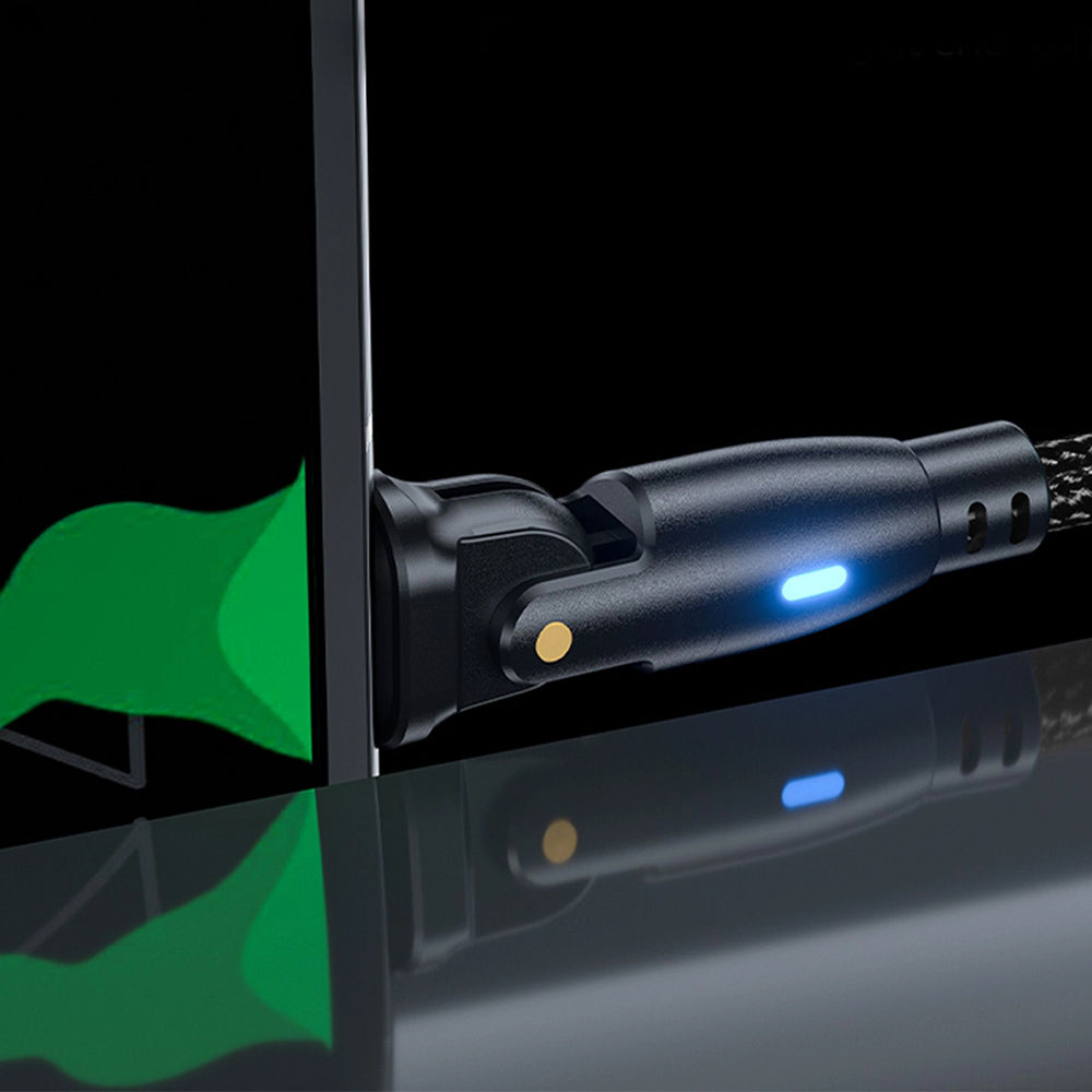 Kabl za prenos podataka i punjenje USB-C - USB-C 3MK Hyper N Angled, 60W, 2m, Crni