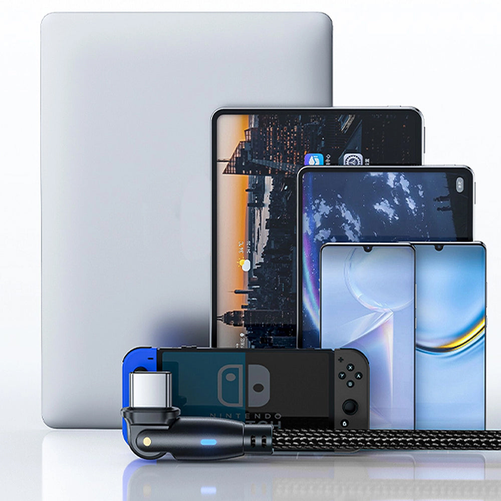 Kabl za prenos podataka i punjenje USB-C - USB-C 3MK Hyper N Angled, 60W, 2m, Crni