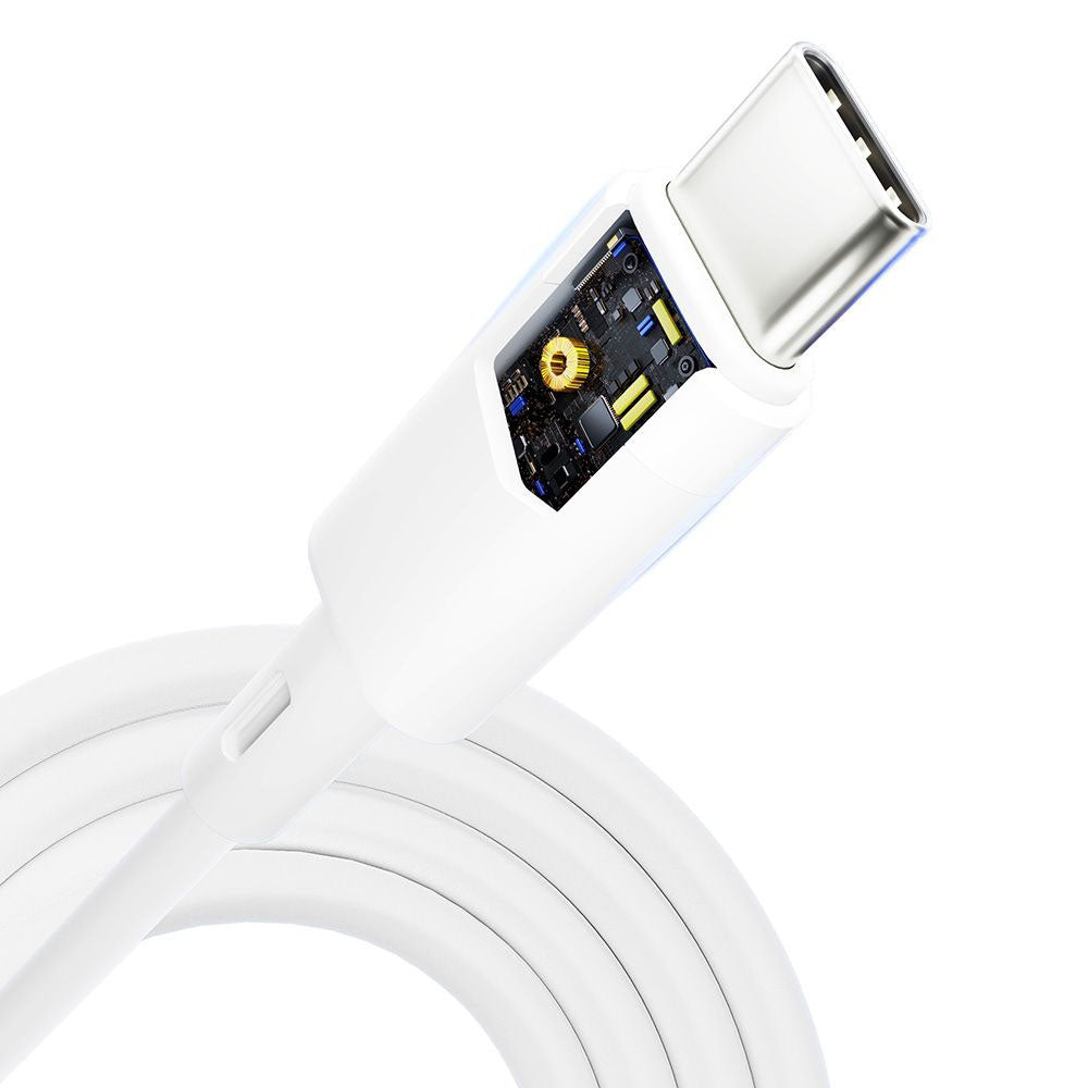 USB-C kabl za prenos podataka i punjenje - USB-C 3MK Hyper Silicone, 60W, 1m, Bela