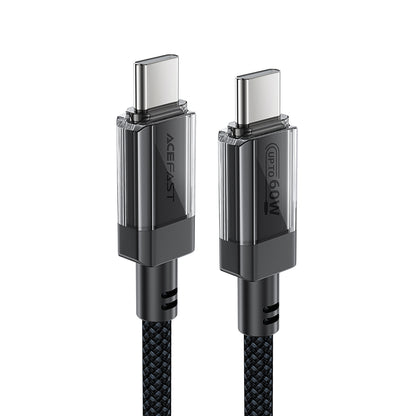 Kabl za prenos podataka i punjenje USB-C - USB-C Acefast C12-03, 60W, 1.2m, Crni