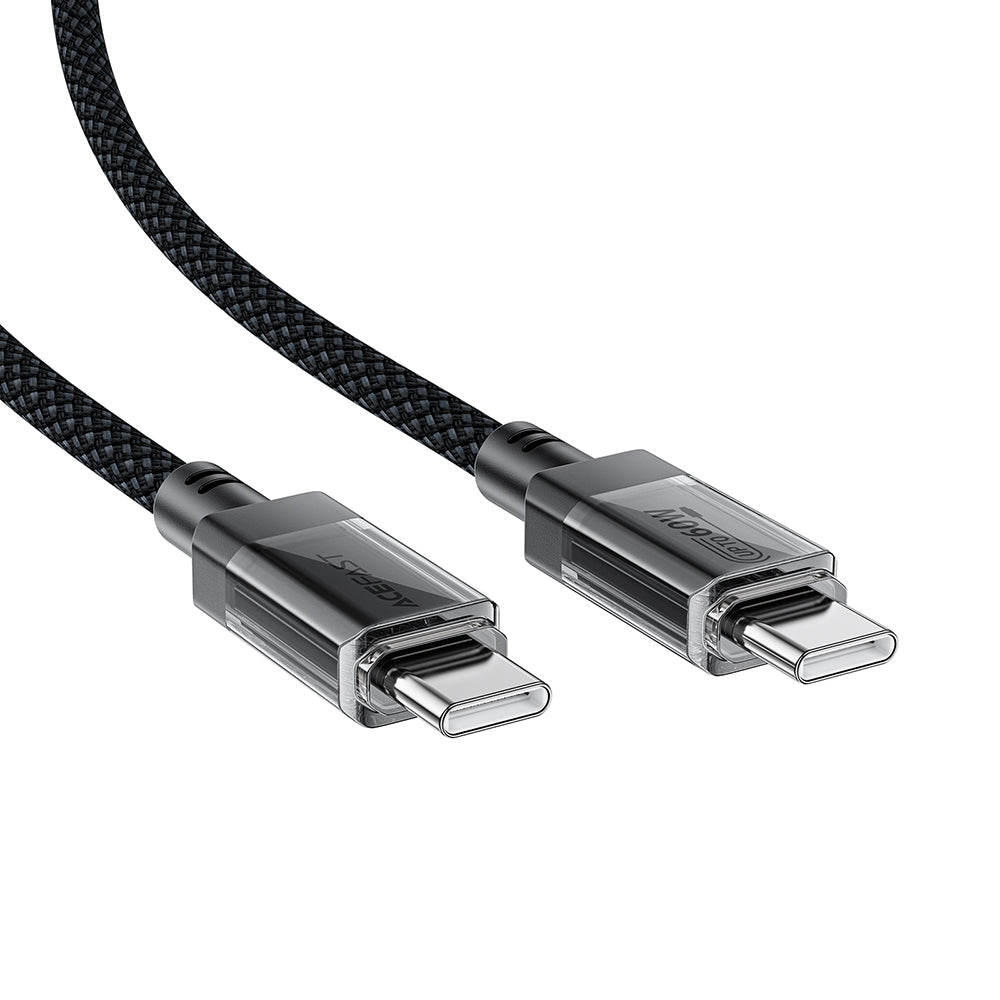 Kabl za prenos podataka i punjenje USB-C - USB-C Acefast C12-03, 60W, 1.2m, Crni