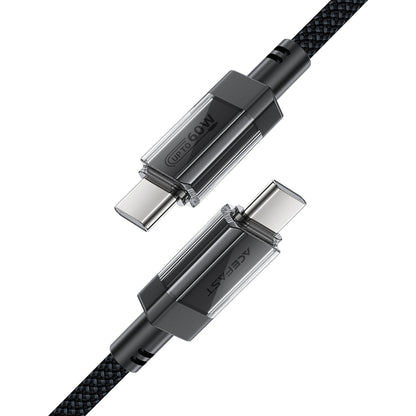 Kabl za prenos podataka i punjenje USB-C - USB-C Acefast C12-03, 60W, 1.2m, Crni