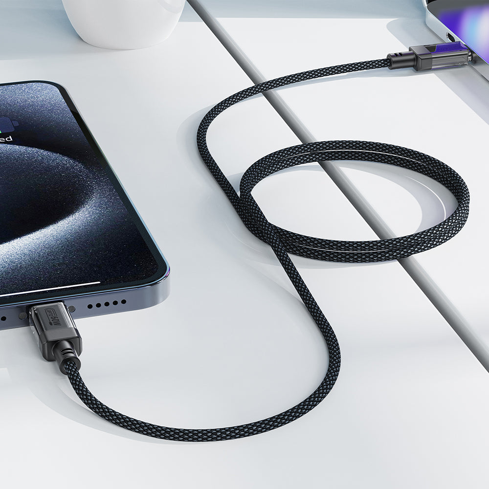 Kabl za prenos podataka i punjenje USB-C - USB-C Acefast C12-03, 60W, 1.2m, Crni