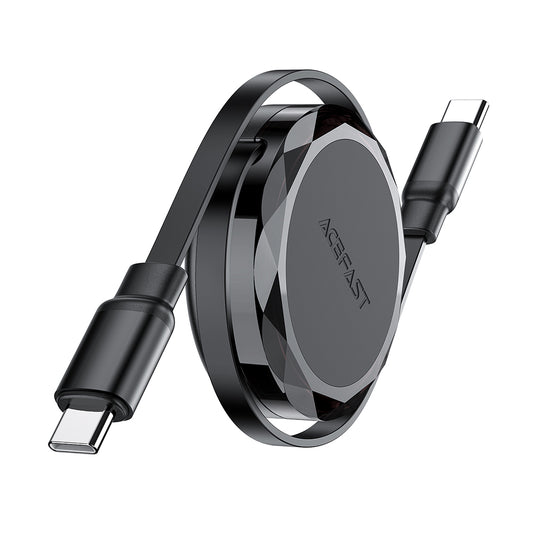 Kabl za podatke i punjenje USB-C - USB-C Acefast C13-03, 60W, 0.8m, Crni