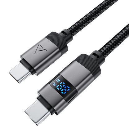 Kabl za prenos podataka i punjenje USB-C - USB-C Acefast C15-03 Display, 60W, 1.2m, Crni
