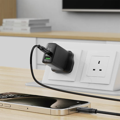 Kabl za Podatke i Punjenje USB-C - USB-C Acefast C16-03, 60W, 1.2m, Crni