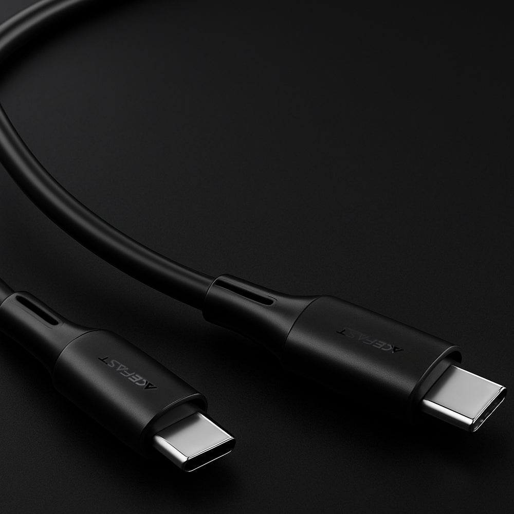 Kabl za Prenos Podataka i Punjenje USB-C - USB-C Acefast C17-03, 60W, 1.2m, Crni