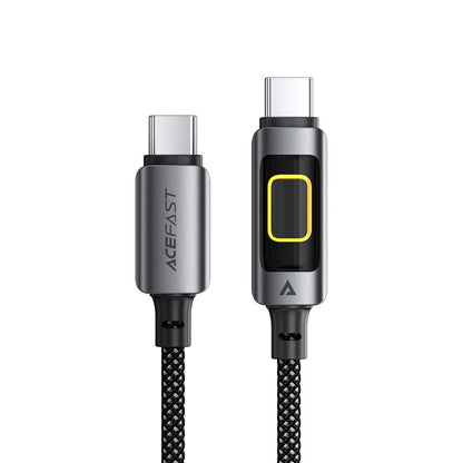 Kabl za prenos podataka i punjenje USB-C - USB-C Acefast C21-03, 60W, 1.2m, Crni
