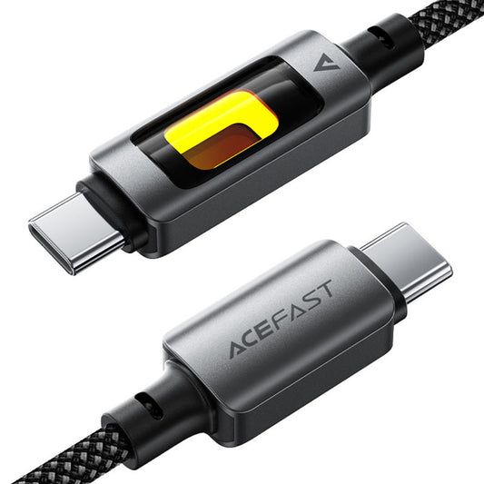 Kabl za prenos podataka i punjenje USB-C - USB-C Acefast C21-03, 60W, 1.2m, Crni
