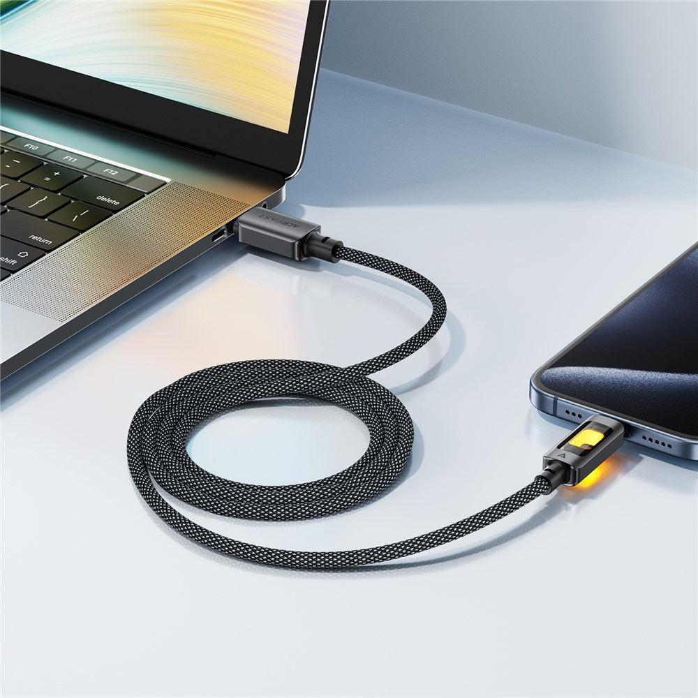 Kabl za prenos podataka i punjenje USB-C - USB-C Acefast C21-03, 60W, 1.2m, Crni