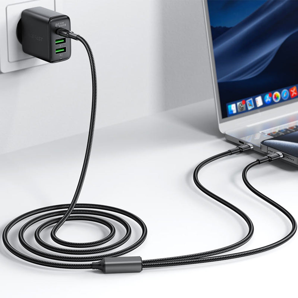 Kabl za prenos podataka i punjenje USB-C - 2 x USB-C Acefast C22-02, 100W, 1.25m, Crni