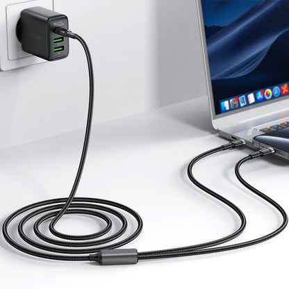 Kabl za prenos podataka i punjenje USB-C - 2 x USB-C Acefast C22-02, 100W, 1.25m, Crni