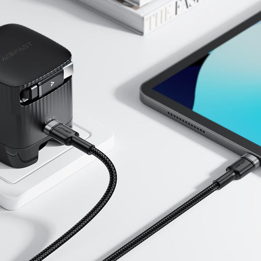 Kabl za prenos podataka i punjenje USB-C - USB-C Acefast C22-03, 60W, 1.2m, Crni