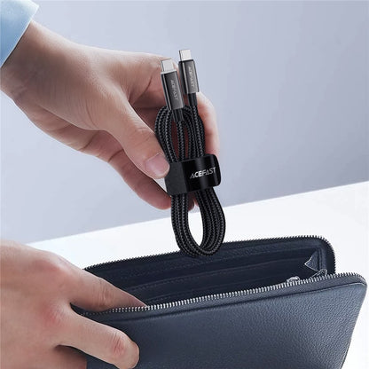 Kabl za prenos podataka i punjenje USB-C - USB-C Acefast C23-03, 60W, 1.2m, Crni