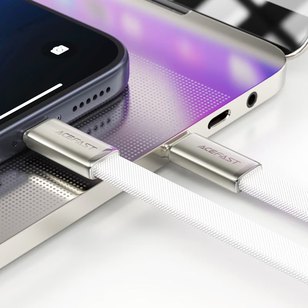 Kabl za podatke i punjenje USB-C - USB-C Acefast C24-03, 60W, 1.2m, Beli