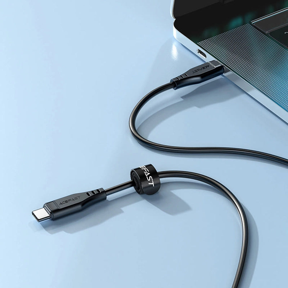 Kabl za prenos podataka i punjenje USB-C - USB-C Acefast C3-03, 60W, 1.2m, Crni