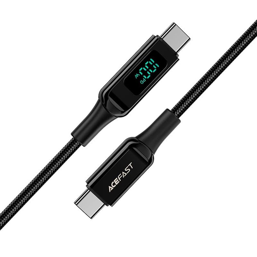 Kabl za Prenos Podataka i Punjenje USB-C - USB-C Acefast C6-03 Display, 100W, 2m, Crni
