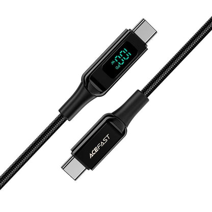 Kabl za Prenos Podataka i Punjenje USB-C - USB-C Acefast C6-03 Display, 100W, 2m, Crni