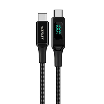 Kabl za Prenos Podataka i Punjenje USB-C - USB-C Acefast C6-03 Display, 100W, 2m, Crni
