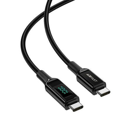 Kabl za Prenos Podataka i Punjenje USB-C - USB-C Acefast C6-03 Display, 100W, 2m, Crni