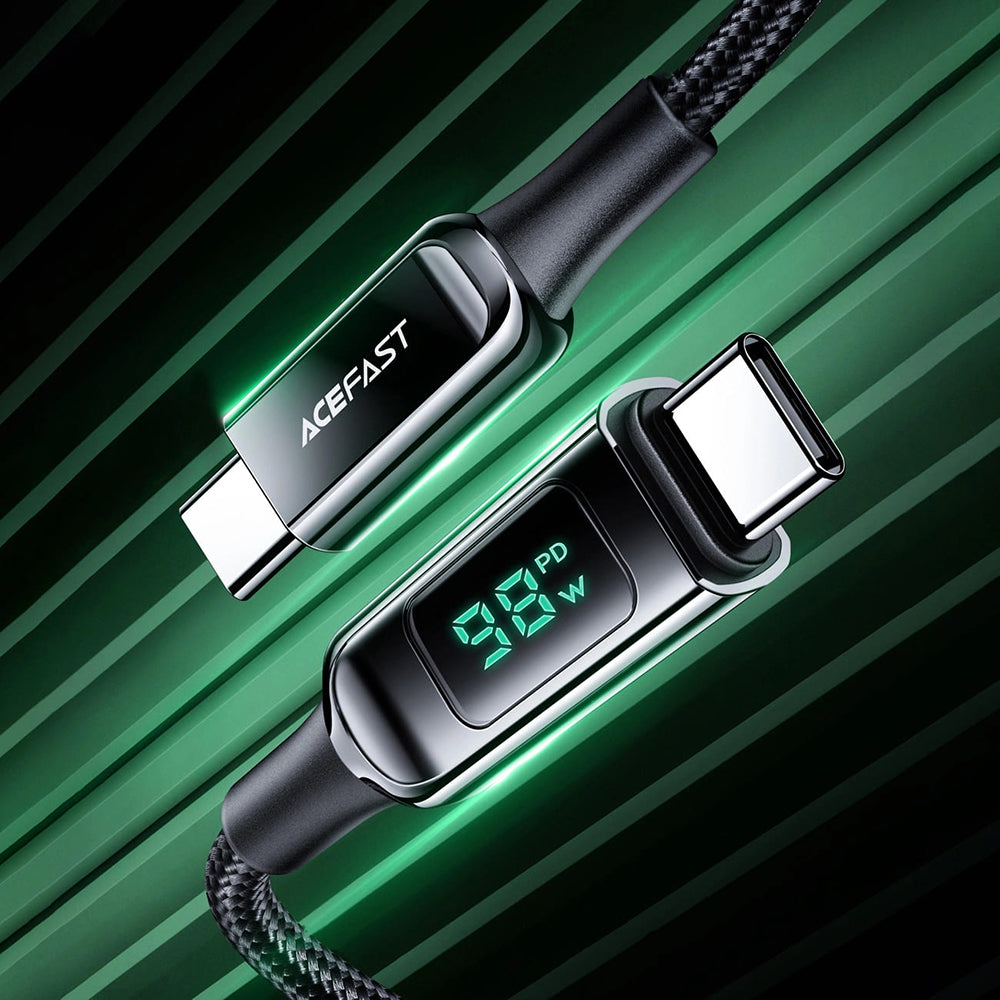 Kabl za Prenos Podataka i Punjenje USB-C - USB-C Acefast C6-03 Display, 100W, 2m, Crni