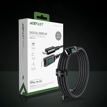 Kabl za Prenos Podataka i Punjenje USB-C - USB-C Acefast C6-03 Display, 100W, 2m, Crni