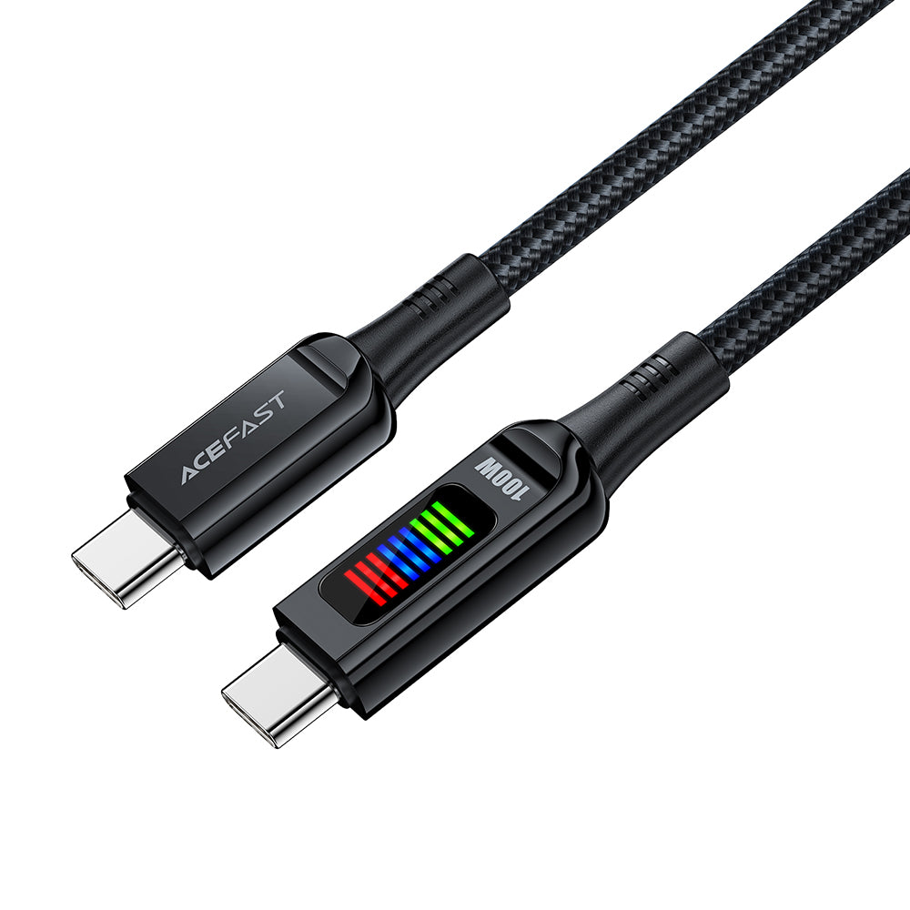 Kabl za Prenos Podataka i Punjenje USB-C - USB-C Acefast C7-03, 100W, 1.2m, Crni