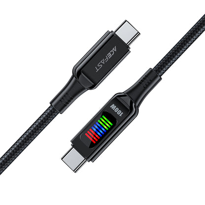 Kabl za Prenos Podataka i Punjenje USB-C - USB-C Acefast C7-03, 100W, 1.2m, Crni
