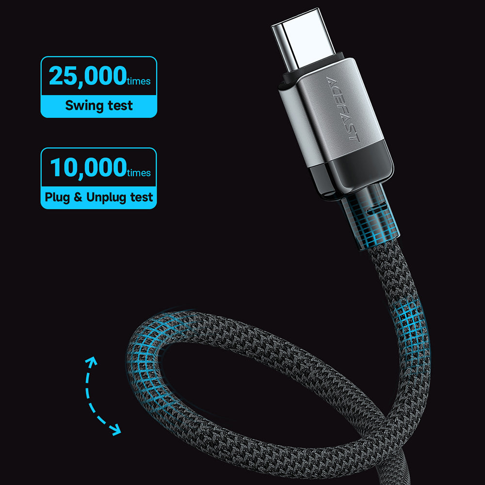 Kabl za podatke i punjenje USB-C - USB-C Acefast C9-03, 60W, 1.2m, Crni