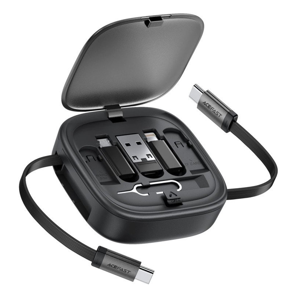Kabl za prenos podataka i punjenje USB-C - USB-C Acefast Travel J3, 60W, 0.95m, Crni