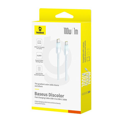 Kabl za Podatke i Punjenje USB-C - USB-C Baseus Discolor, 100W, 2m, Plavo Zelen E0420703