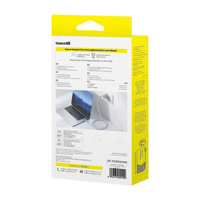 Kabl za Podatke i Punjenje USB-C - USB-C Baseus Discolor, 100W, 2m, Plavo Zelen E0420703