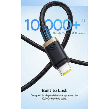 Kabl za prenos podataka i punjenje USB-C - USB-C Baseus Dura, 240W, 1m, Zlatno Crni P10377803U03-00