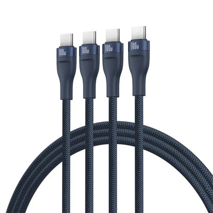 Kabl za punjenje USB-C - 3 x USB-C Baseus Flash Series III 3in1, 100W, 1.5m, Plavi P10377503321-00