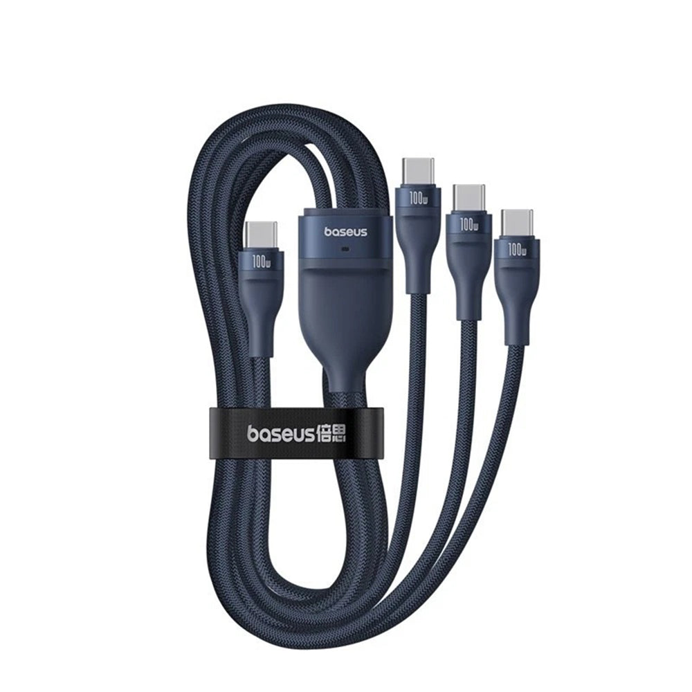 Kabl za punjenje USB-C - 3 x USB-C Baseus Flash Series III 3in1, 100W, 1.5m, Plavi P10377503321-00