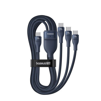 Kabl za punjenje USB-C - 3 x USB-C Baseus Flash Series III 3in1, 100W, 1.5m, Plavi P10377503321-00