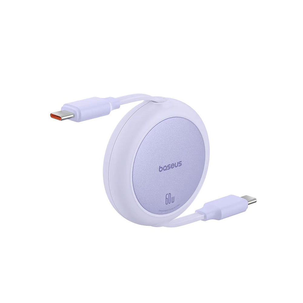 Kabl za prenos podataka i punjenje USB-C - USB-C Baseus Free2Pull Mini Retractable, 60W, 1m, Ljubičasti P10364500511-01