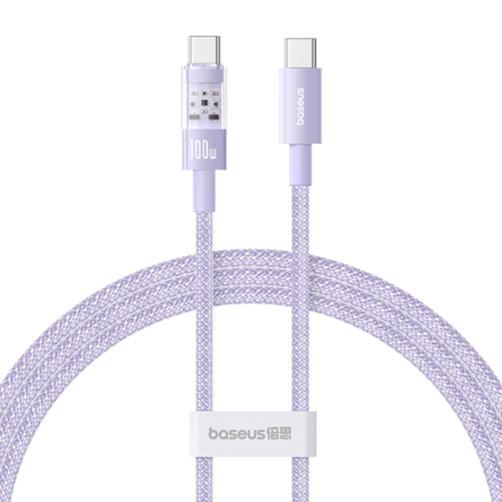 Kabl za prenos podataka i punjenje USB-C - USB-C Baseus Gem, 100W, 1m, Ljubičasti P10373000511-00