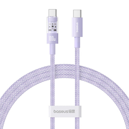 Kabl za prenos podataka i punjenje USB-C - USB-C Baseus Gem, 100W, 1m, Ljubičasti P10373000511-00