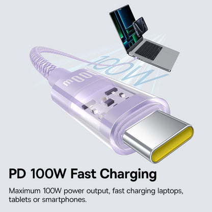 Kabl za prenos podataka i punjenje USB-C - USB-C Baseus Gem, 100W, 1m, Ljubičasti P10373000511-00