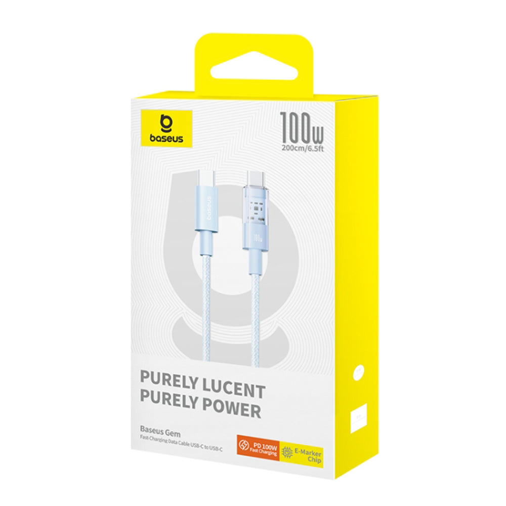 Kabl za Prenos Podataka i Punjenje USB-C - USB-C Baseus Gem, 100W, 2m, Plavi P10373000311-01