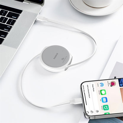 Kabl za prenos podataka i punjenje USB-C - USB-C Baseus Pathfinder Retractable, 100W, 1m, Beli P10368400211-00