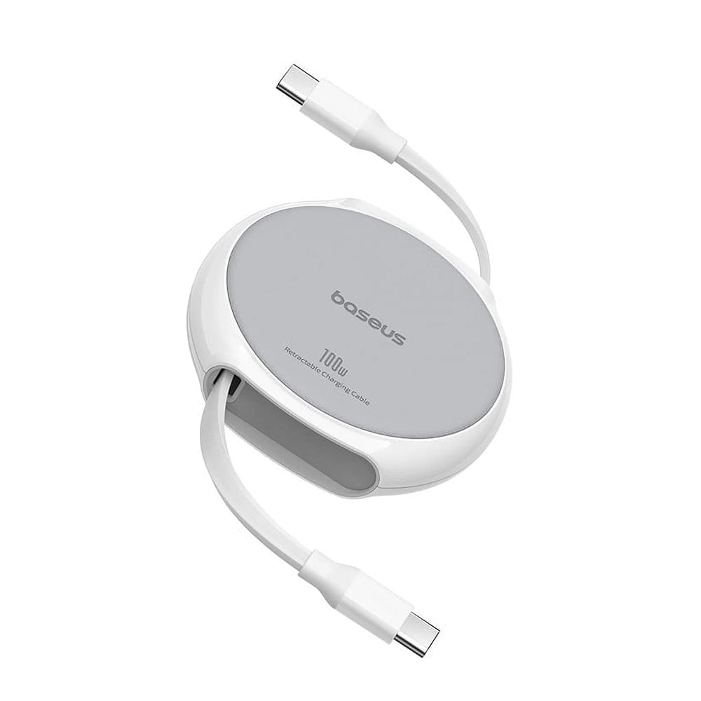 Kabl za prenos podataka i punjenje USB-C - USB-C Baseus Pathfinder Retractable, 100W, 1m, Beli P10368400211-00