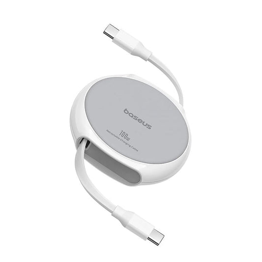 Kabl za prenos podataka i punjenje USB-C - USB-C Baseus Pathfinder Retractable, 100W, 1m, Beli P10368400211-00