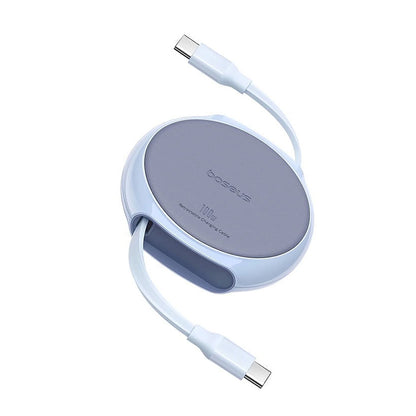 Kabl za prenos podataka i punjenje USB-C - USB-C Baseus Pathfinder Retractable, 100W, 1m, Plavi P10368400311-00