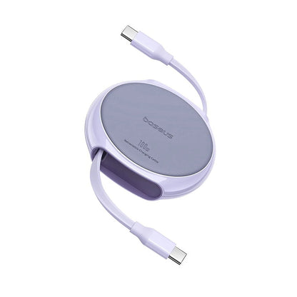 Kabl za prenos podataka i punjenje USB-C - USB-C Baseus Pathfinder Retractable, 100W, 1m, Ljubičasti P10368400511-00
